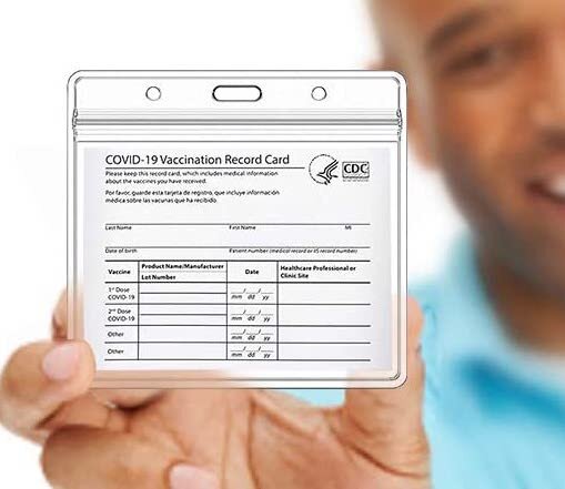 Vaccine card holder offered with donations